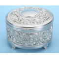 Metal Jewelry Box, 4 Compartment Jewelry Box